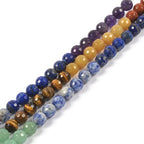 Natural 7 Chakra Stone 8mm Gemstone Faceted Round Loose Strand Beads for DIY Necklace Bracelet Jewelry Making 15 Inch - color: 7 Chakra Stone
