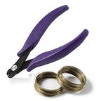 5.5 Inches Memory Wire Cutter for Jewelry Making - Bracelet Making Kit With 200 Bronze Loops - Beading Wire Cuff - color: Bronze