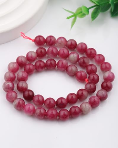 Natural Stone Beads Watermelon Tourmaline 8mm Polished Round Smooth Gemstone Beads for Jewelry Making Supplies 15 Inch(45 Beads) - color: Watermelon Tourmaline 8mm-45pcs