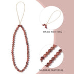 Semi-Precious Gem Stones Beaded Phone Charm Cell Phone Lanyard Wrist Strap Handmade Natural Gemstone Phone Chain string - color: Goldstone