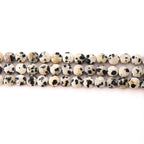 6mm Faceted Natural Dalmatian Stone Beads Coin Disc Gemstone Spacer Beads for Jewelry Making DIY Bracelet Necklace - color: Dalmatian