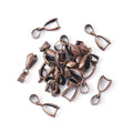 Fashewelry 20Pcs Red Copper Pinch Clip Bail Clasps Pendant Bead Connectors 20x7mm for Dangle Charm Jewelry Making - color: Red Copper