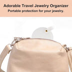 Travel Jewelry Case, Elegant Half-Moon Design with Golden Accents, Detachable Handle, White Personalized Accessory Organizer, Fashion-Forward Gift for Women and Teens(F) - style: F