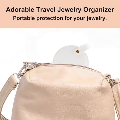 Travel Jewelry Case, Elegant Half-Moon Design with Golden Accents, Detachable Handle, White Personalized Accessory Organizer, Fashion-Forward Gift for Women and Teens(L) - style: L