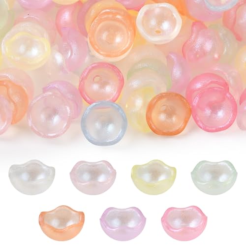 150Pcs Eggshell Luminous Acrylic Beads Cone for Jewelry Making Glow in The Dark Transparent Spacer Beads Bulk for Bracelet Earring Necklace DIY Craft Gift - color: Luminous Eggshell- 150 pcs