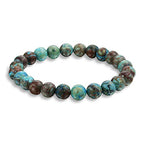 Bling Jewelry Natural Multi Color Semi Precious Gemstone Round Bead 8MM Strand Stackable Stretch Bracelet For Women Men Teen Unisex - color: Blue Set
