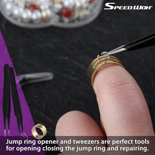 SPEEDWOX 6pc Mini Jewelry Pliers Set - Double Nose (Round, Long), Flat Jaw, End Cutting, Diagonal & Bent Nose Pliers, Jump Ring Opener - style: 6PCS A Set