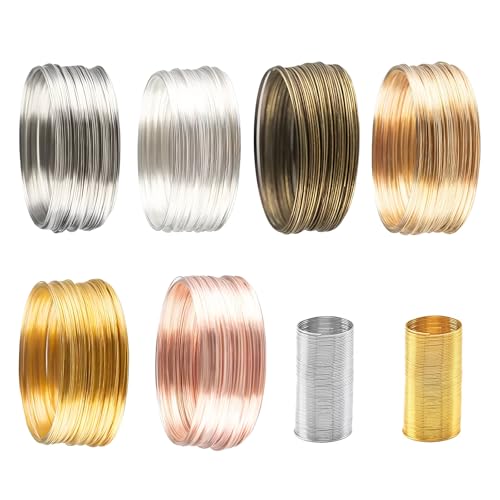 Durable Stainless Steel Jewelry Craft Wire - 500 Loops, 6 Colors Memory Beading Wire for DIY Necklace, Bracelet, Earring, Ring Making & Art Creations, 3 Yards per Roll