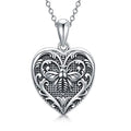 SOULMEET Personalized Silver Locket Necklace That Holds Pictures Photo Keep Someone Near to You, Memorial Custom Lockets Necklaces Letters Engraving for His Her - color: E-Bee-Black, style: Locket Necklace Only