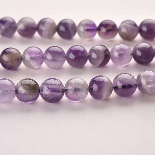 6mm Dreamy Amethyst Stone Beads Natural Crystal Gemstone Round Loose Beads for DIY Jewelry Making 15"/Strand - color: Dream Amethyst, size: 6mm