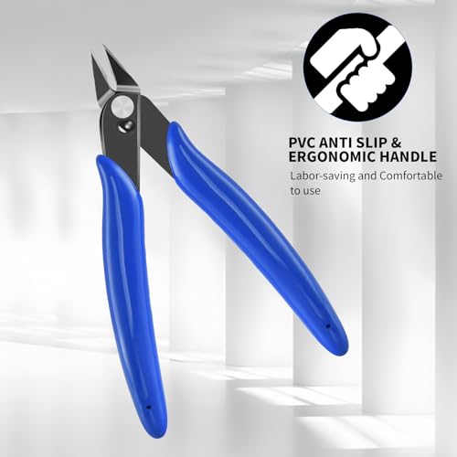 5 Inch Micro Flush Cutter, 5Pack Small Wire Cutters Spring Loaded Cutting Pliers, Wire Cutters for Jewelry Making, Soft Copper Wire, Floral, Electronics, Model Craft, Heating Wire, 3D Print - color: 5 Pack