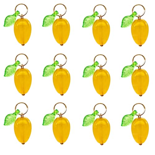 50pcs Glass Pendant Charms - Multicolor Theme Drops for Necklace Craft, Jewelry Making Supplies (Various Styles) - style: Mango