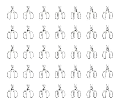 sowaka 60 Pcs Scissor Charms Small 0.57 x 0.42 Inch Alloy Tibetan Zinc Alloy Pendants for Women DIY Jewelry Making Necklace Bracelets Keychain Purse Thanksgiving Party Decoration - color: Silver