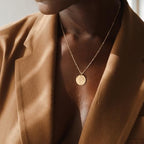 Valloey Rover Gold Necklace for Women 14K Gold Plated Circle Cubic Zirconia Pendant Necklace Dainty Twist Rope Chain Necklace Simple Jewelry Gift for Women - style: Gold-full moon