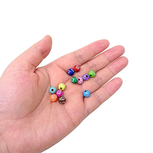 Honbay 300PCS Cross Small Round Spacer Beads Colorful Acrylic Round Loose Beads Cross Ball Beads for DIY Jewelry Necklaces Bracelets Earring Craft Making (8mm)
