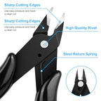 Ainiv Wire Cutters, 1PCS Spring-loaded Side Cutters Flush Cutters, Diagonal Cutters Precision Side Cutters, Diagonal Cutting Pliers in CRV Steel, Heavy Duty Cutting Pliers for Electrical, Homes - color: Black Wire Cutter-1pc, size: 1pc