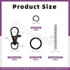 Swpeet 125Pcs Black Keychain Making Set, 25Pcs Swivel Lanyard Snap Hook, 25P Keychain Ring, 25P Extender Chains, 50P Open Jump Rings, Swivel Lobster Clasps, Keychains Clips - color: Black