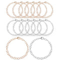 cobee 12 Pcs Charm Bracelet Chain, Metal Silver Chain Bracelet with Lobster Clasps for Women Bracelet Chain Bracelets Jewelry Making Crafts Supplies Men Gifts(Gold and Silver) - color: Gold + Silver