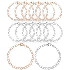cobee 12 Pcs Charm Bracelet Chain, Metal Silver Chain Bracelet with Lobster Clasps for Women Bracelet Chain Bracelets Jewelry Making Crafts Supplies Men Gifts(Gold and Silver) - color: Gold + Silver