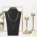 Polmart H2 Necklace Display Bust (Black Leatherette, 10”H) - color: Black Leatherette, size: 10"h