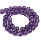 Natural Amethyst Crystal Beads 10mm Purple Beads Polished Round Smooth Healing Gemstone Beads for Jewelry Making 15 Inch(Amethyst,10mm) - color: Amethyst, size: 10mm