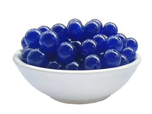 Stone Beads 6mm 140pcs Dark Blue Chalcedony Beads Round Loose Gemstones Beads for Bracelet Necklace Jewelry Making (6mm, 60631 Dark Blue Chalcedony) - color: Dark Blue Chalcedony Beads, size: 6mm