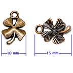 Heather's cf Four Leaf Clover Silver Leaf Beads 100-150 Pcs Leaves Craft Antique Leaf Charms for Crafting Leaf Pendant Charm for Necklace Bracelet Earring Making Fall Leaf Beads Set - color: Copper Clover