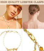 Dailyacc 925 Sterling Silver Lobster Clasp with Closed Jump Rings Gold Necklace Clasps and Closures for Jewelry Bracelet Extender,Made in Italy - color: 12pcs Gold, size: 0.47IN/12MM