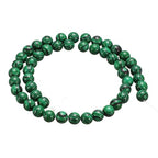 HARFINGTON 50pcs Natural Stone Beads 6mm Malachite Round Gemstone Stone Loose Beading Real Genuine Smooth Balls Bead for Jewelry Making Bracelets Necklace Earrings DIY - color: Malachite, size: 6mm