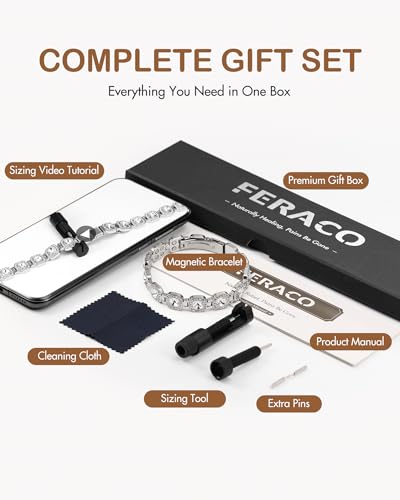 Feraco Pure Copper Bracelets for Women, 4X Ultra Strength Magnetic Bracelet with 3800 Gauss Neodymium Magnets & Dazzling Austrian Cut Crystals Stone, Adjustable Jewelry Gift - style: Radiant Square Shine - Silver