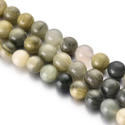6mm Green Grass Jade Stone Beads Natural Crystal Gemstone Round Loose Beads for DIY Jewelry Making 15"/Strand - color: Green Grass Jade, size: 6mm