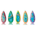 5 Pieces Natural Teardrop Imperial Jasper Pendant,Gemstone Charms for DIY Jewelry Making Necklaces, Bracelets, Earrings - color: Teardrop Imperial Jasper Pendant-b