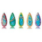 5 Pieces Natural Teardrop Imperial Jasper Pendant,Gemstone Charms for DIY Jewelry Making Necklaces, Bracelets, Earrings - color: Teardrop Imperial Jasper Pendant-b