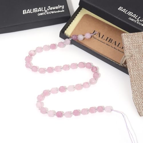 8mm Faceted Natural Spodumene Stone Loose Round Semi Gemstone Beads for Bracelet Necklace Jewelry DIY Making - color: Spodumene-1