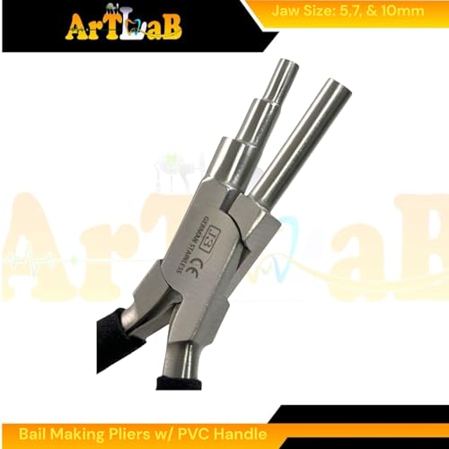 Bail Making Pliers for Making Constant Small Loops 5mm 7mm and 10mm, PVC Non-Slip Grip, Wire Wrapper Jewelry Making Pliers | German Stainless Steel