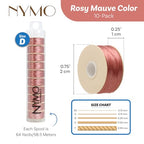The Beadsmith Nymo Thread – 10-Pack Rosy Mauve Color – Size D, .30mm Diameter, 64 Yard/58.5 Meter Spool – Made of Nylon – Bead Embroidery & Weaving, Off Loom & Loom Work and DIY Craft Projects - size: Size D, 64 Yards, style: Rosy Mauve