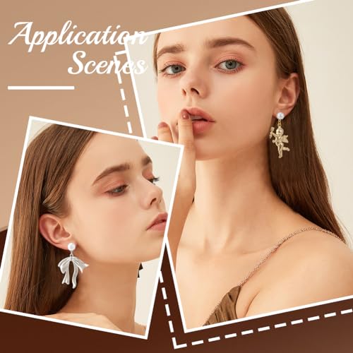 1 Box 240Pcs 120 Sets Pearl Earring Posts Pearl Earring Findings Ear Post with Imitation Beads and Loop Butterfly Back Hypoallergenic Silver Ear Studs for Jewelry Making DIY Crafts Women - color: Light Gold, Silver
