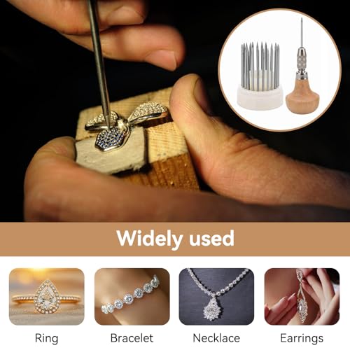 Frdhee Stone Setting Tools, 23PCS Beading Tools Set Gemstone Pearl Tightening Loosen Stone Tool Jewelry Making Repair Kit for Beading Setting Graver