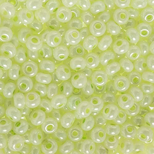 John Bead Czech Glass Seed Beads 6/0 Mint Pearl Mix Beads for Jewelry Making Crafts, 23g Vial - color: Mint Pearl