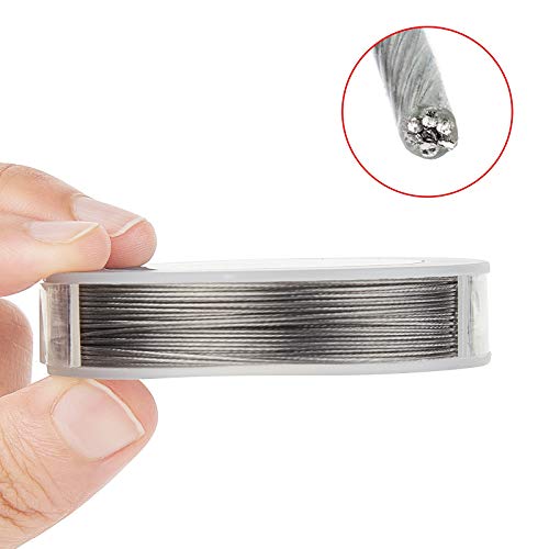 BENECREAT Stainless Steel Beading Wire - 7 Strands 0.6mm, 130FT Tarnish Resistant String for Necklace, Bracelet Making - Jewelry Crafting Supplies - color: Stainless Steel, size: 0.6mm - 7 Strands