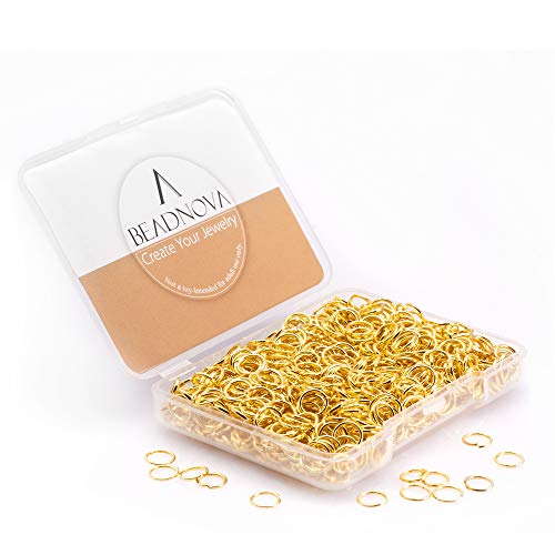 BEADNOVA 6mm Jump Rings Gold Jump Rings for Keychains Jewelry Making for Necklace Repair (300Pcs) - color: 300pcs, size: 6mm