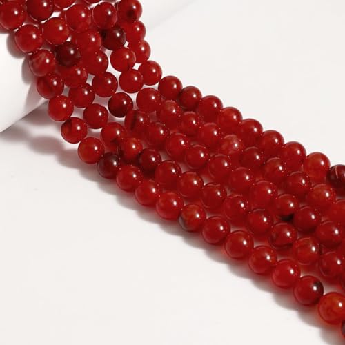 35pcs 10mm Red Dragon Vein Agate Agate Beads Natural Gemstone Beads Round Loose Beads for Jewelry Making - color: Red Dragon Vein Agate, size: 10mm