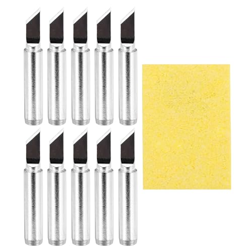 MECCANIXITY Pack of 10 900M Solder Tips Internally Heated Soldering Tips with Cleaning Sponge Pad Replacement Welding Accessories Kit for Electrical Solder Station Tip (900M-T-1.5K) - style: 900M-T-1.5K