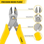 KATA 6 Inch Stainless Steel Wire Cutter, Heavy Duty Side Cutter, Flush Cutters, Micro Cutter Sprue Cutting Pliers for Cutting Electronics, Jewelry Making, Metal Wire, Crafting - color: 6 Inch