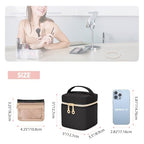 Teamoy Mini Jewelry Organizer with 6 Small Jewelry Bags, Travel Jewelry Storage Box for Necklaces, Rings, Earrings, Bracelets, Quilted Black - color: Black