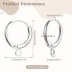 20 Pcs Silver Earring Hooks Small Round Earring Hoops with Loops Jewelry Making Supplies for DIY Dangle Earring Making - color: Silver