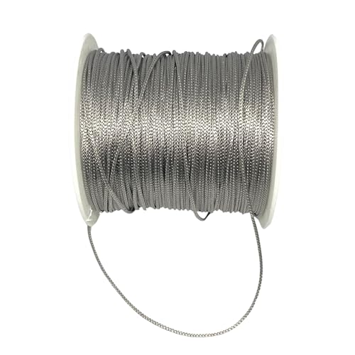 1.0 mm Polyester Cord Beading Thread for DIY, Multi Colors Options Macrame Friendship Necklace, Bracelet Jewelry Making String, Craft Making Accessories (Silver, 1.0 mm) - size: 1.0 mm