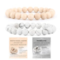 NCB 2.3-Piece 4mm Natural Crystal Gemstone Stretch Bracelets – Handmade Reiki Energy Healing Jewelry for Meditation,Yoga, Unisex - color: 2PCS ( Howlite+White Fossil Jasper ), size: 8mm