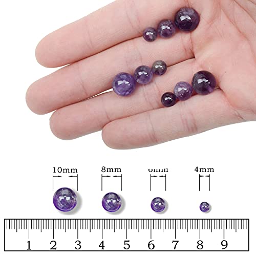 AD Beads Natural Gemstone Round Loose Beads 15" for Bracelet Necklace Earrings Jwelery Making Crafts DIY (4mm, Purple Amethyst) - color: Purple Amethyst, size: 4mm