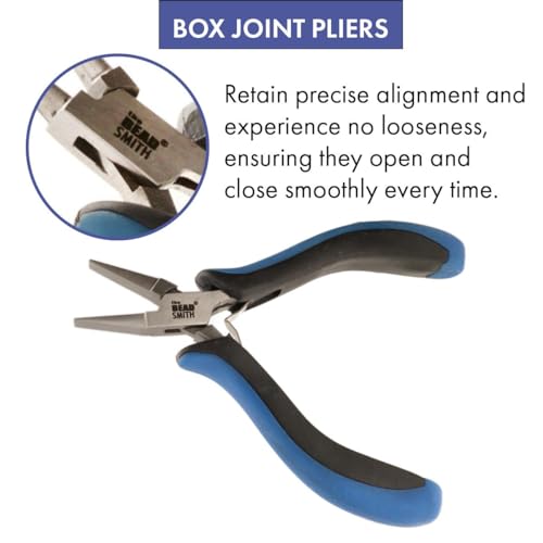 The Beadsmith Ergonomic Flat Nose Pliers – 5 inches (127mm) – Comfortable Ergonomic Grip, Double-Leaf Springs & Polished Steel Head – Extra-Fine Tips for Precision to Medium Level Work - style: Flat Nose